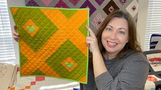 Machine binding my Modern Love mini quilt