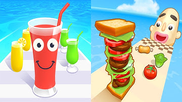 Juice Run VS Sandwich Runner - All Levels Gameplay Android, ios (Part 6)