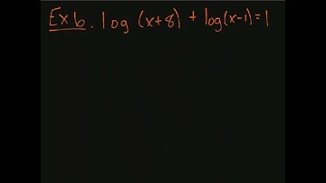 Section 4.5: Part II, solving logarithmic equations