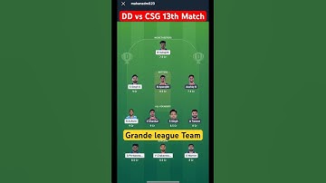 DD vs CSG Dream11 Prediction || DD vs CSG || DD vs CSG Match Prediction ||
