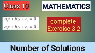 Class 10 MATHS CHAPTER 3  Exercise 3.2 Solution|#CBSE #HBSE #NCERT #HSSC Number of Solutions