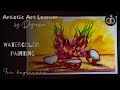 Easy Watercolor Painting Of Dragon Fruit Step By Step Tutorial For Beginners. #artistiicartlearner