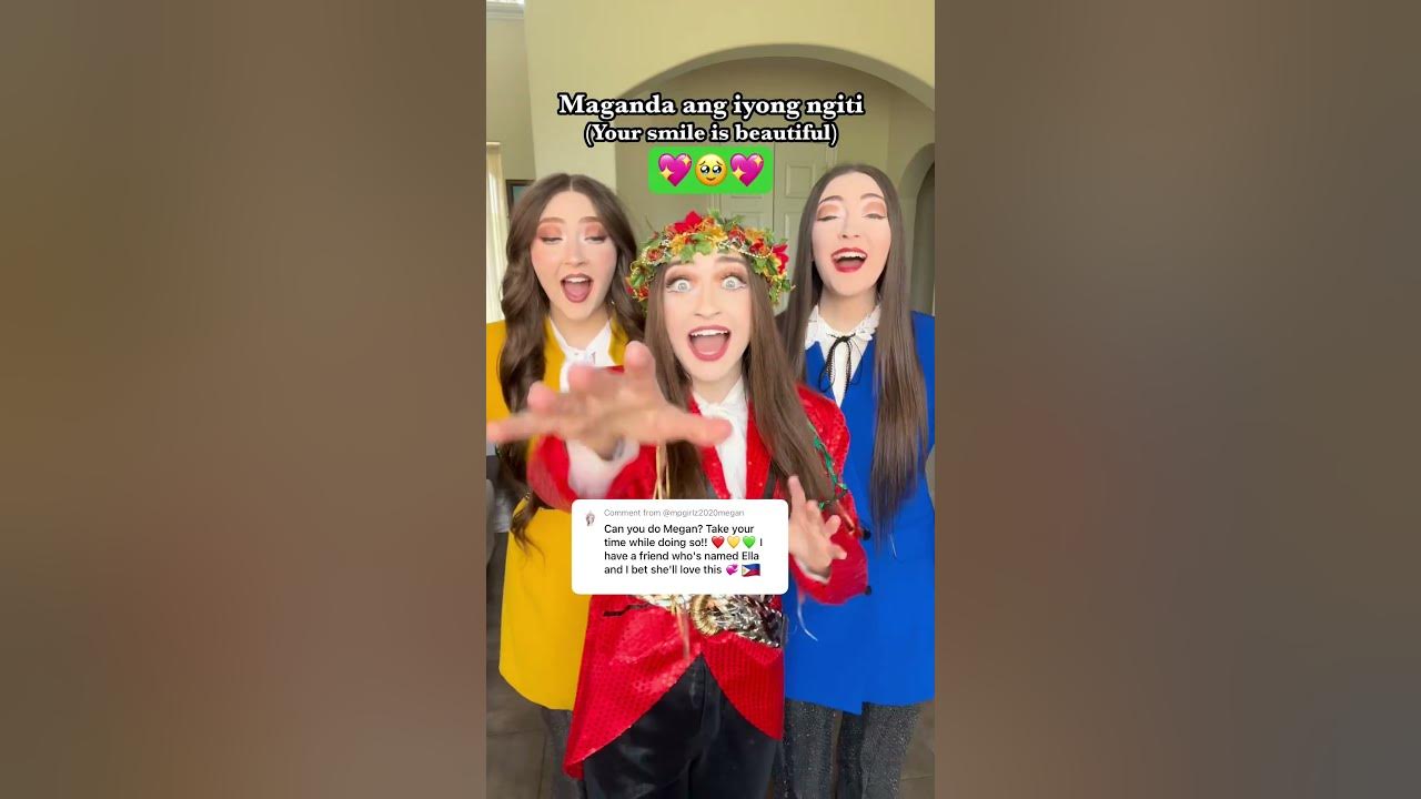 Megan Name Song In Filipino! 🇵🇭🥰🇺🇸 K3 Sisters #shorts #philippines #filipino #tagalog #song