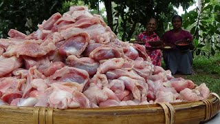 Chicken Gizzard Recipe by Grandma and Daughter  Village Food by Village Life channel