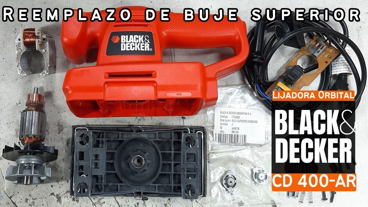 Reemplazo de buje superior lijadora orbital Black & Decker CD400-AR 