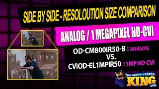 Side by Side - Resolution Size Comparison - Analog vs. 1 Megapixel HD-CVI