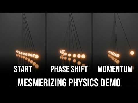 The Beauty of Phase Shift | Pendulum Wave Simulation in Blender