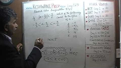 Absolute Value Inequalities 8/15, Day 123, Basic Math for GRE, GMAT, TEAS, SAT, ACT Prep Tutor