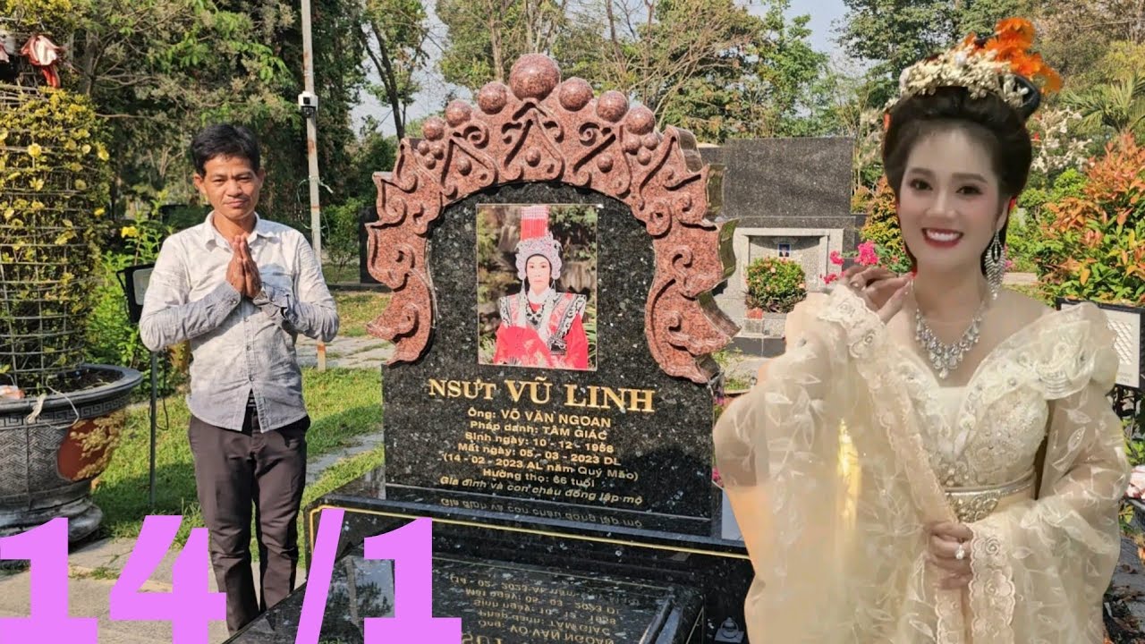 Chị em buổi chiều lau mộ nghệ sĩ ưu tú Vũ Linh 