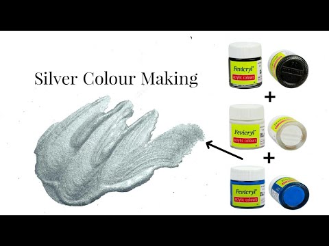 How to make Silver Colour, Acrylic Colour Mixing