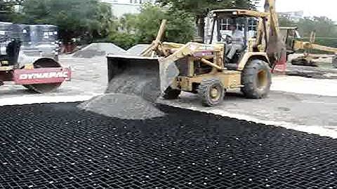 GEOPAVE® Aggregate Porous Pavement Being Infilled