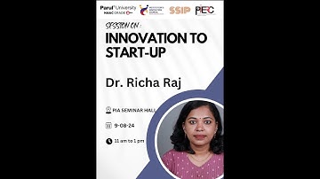 SESSION ON INNOVATION TO START UP BY IIC PARUL UNIVERSITY