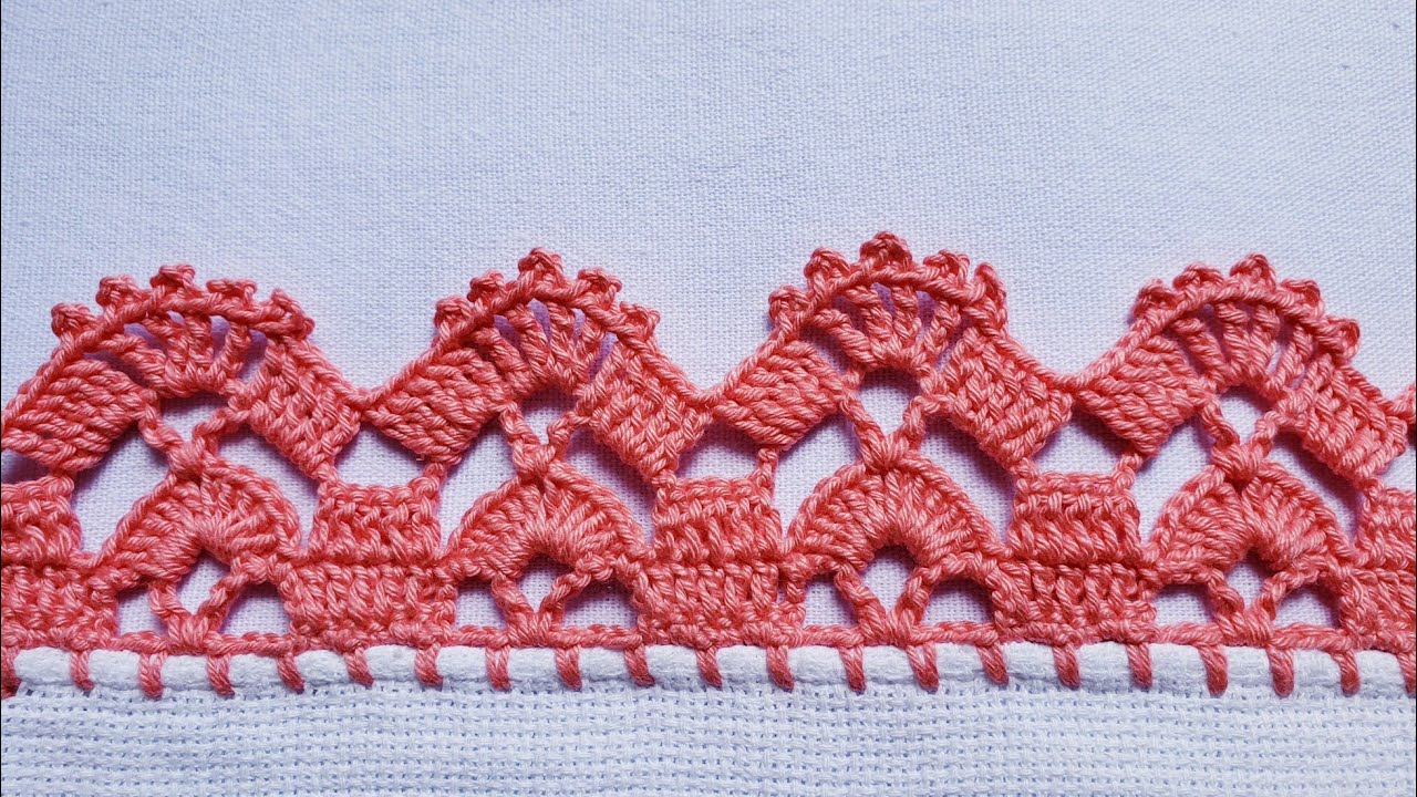 Barrado/bico para pano de prato #croche #crochet #barradinhodecroche 🍁 #575