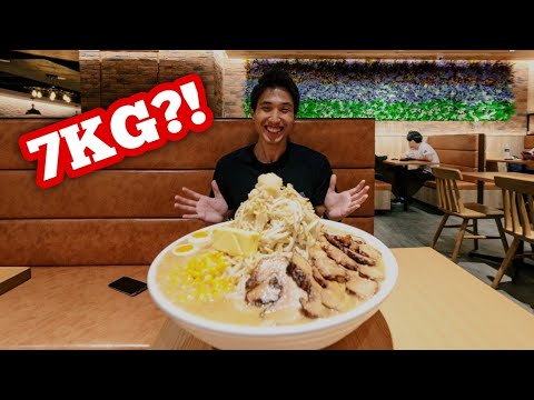 INSANE GIANT PORK RAMEN EATING CHALLENGE!   Close to 7KG of Ramen Eaten?!