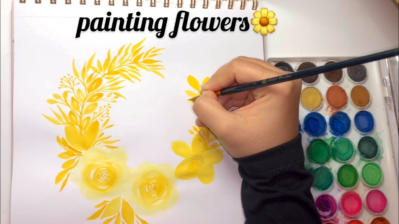 painting CIRCLE FLOWER BLOSSOMS YouTube