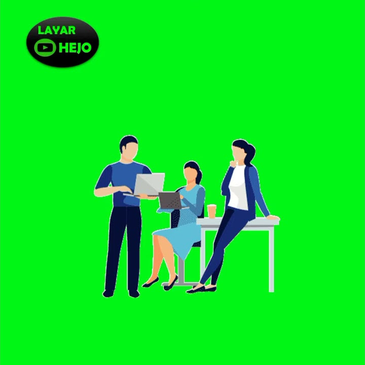 Green Screen Office Workes | Pekerja Kantoran 0227