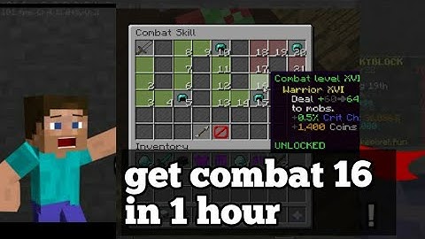 how to get fast combat xp level 16 in Fakepixel Skyblock server || Minecraft JE