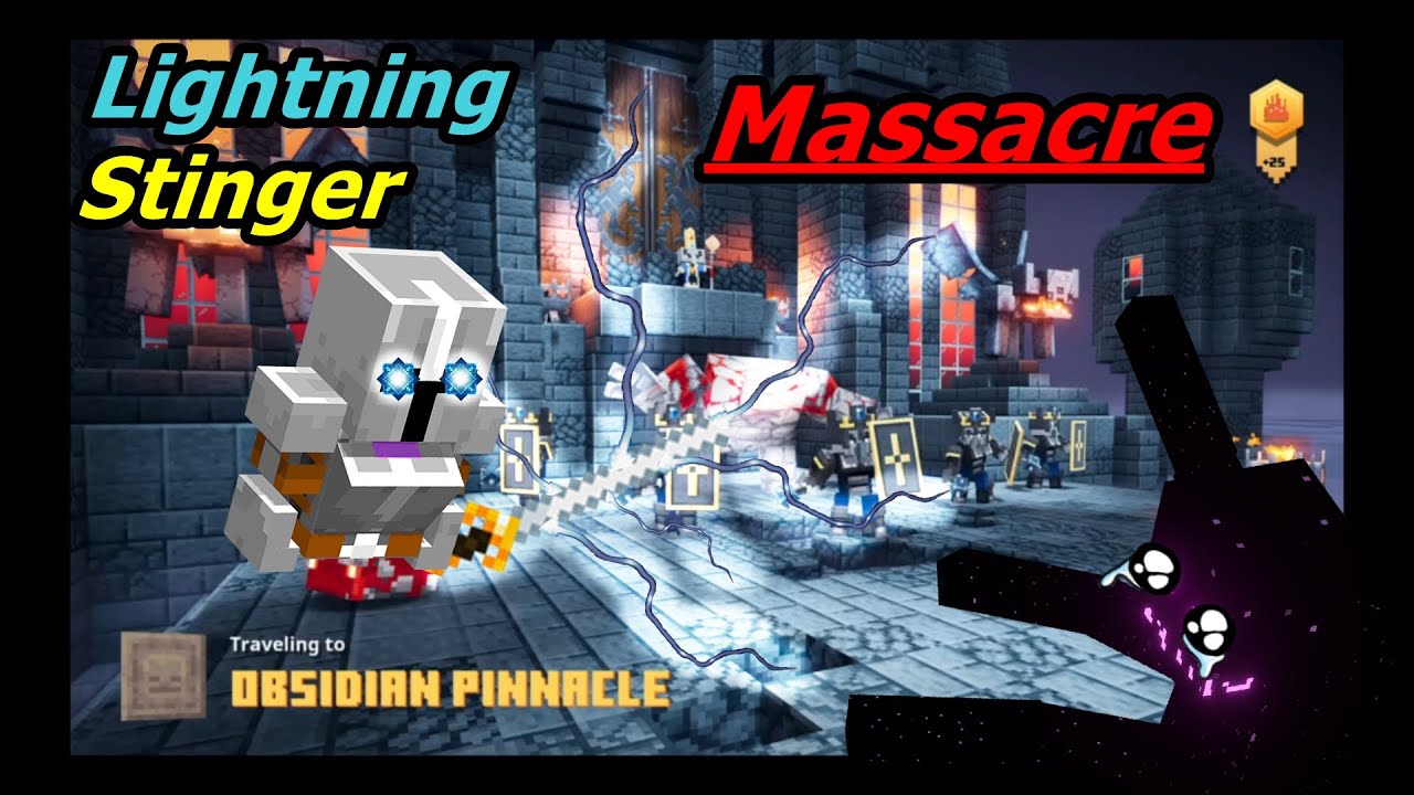 Lightning Bee Musketeer Raiding Obsidian Pinnacle (Apocalypse+25) - Minecraft Dungeons