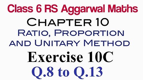 Exercise 10C Q.8 to Q.13 Class 6 RS Aggarwal Maths