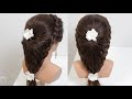 Simple braided hairstyle for ladies. Long hair hairstyles.