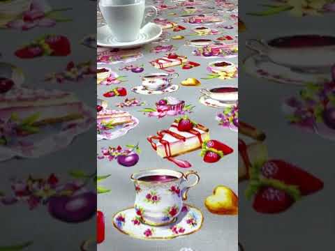 Ткань Панама хлопок 180 см 235 гр/м2 з защитой от пятен, для скатертей, штор, декора чаювання сіра, видео 1