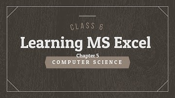 Class 6 Computer Science  CHAPTER 5 Learning In MS Excel