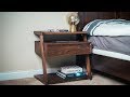 Making a Modern Nightstand / Bedside Table with Wireless Charging || How To Build - Woodworking