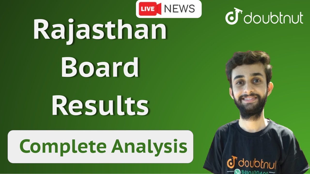 Rajasthan Board Results Declared  Complete Analysis  Class12