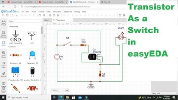 how to use transistor as a switch in easyEDA | Simulation of transistor as a switch in easyEDA
