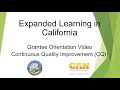 Expanded learning in california grantee orientation cqi continuous quality improvement