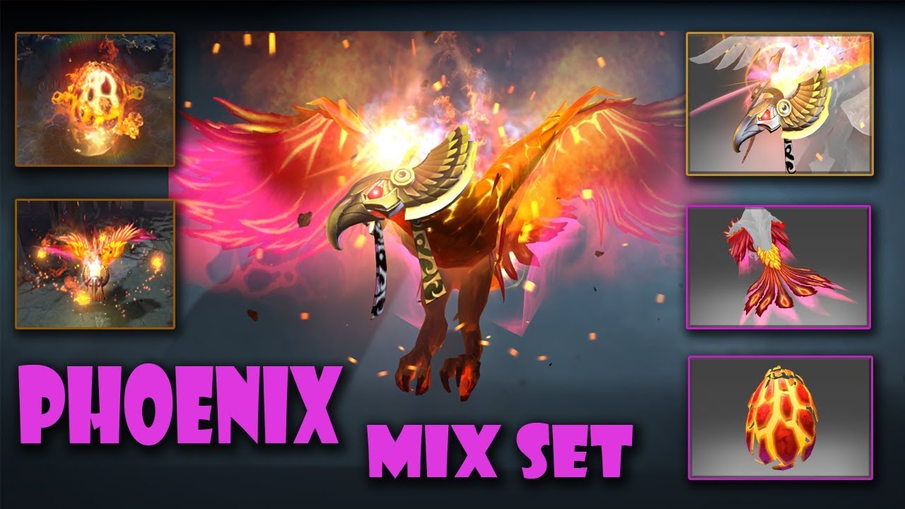 Dota 2 Phoenix Best Mix Set Solar Forge Vermillion Crucible