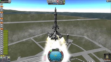 KSP new rocket loads of engines - several launch fails