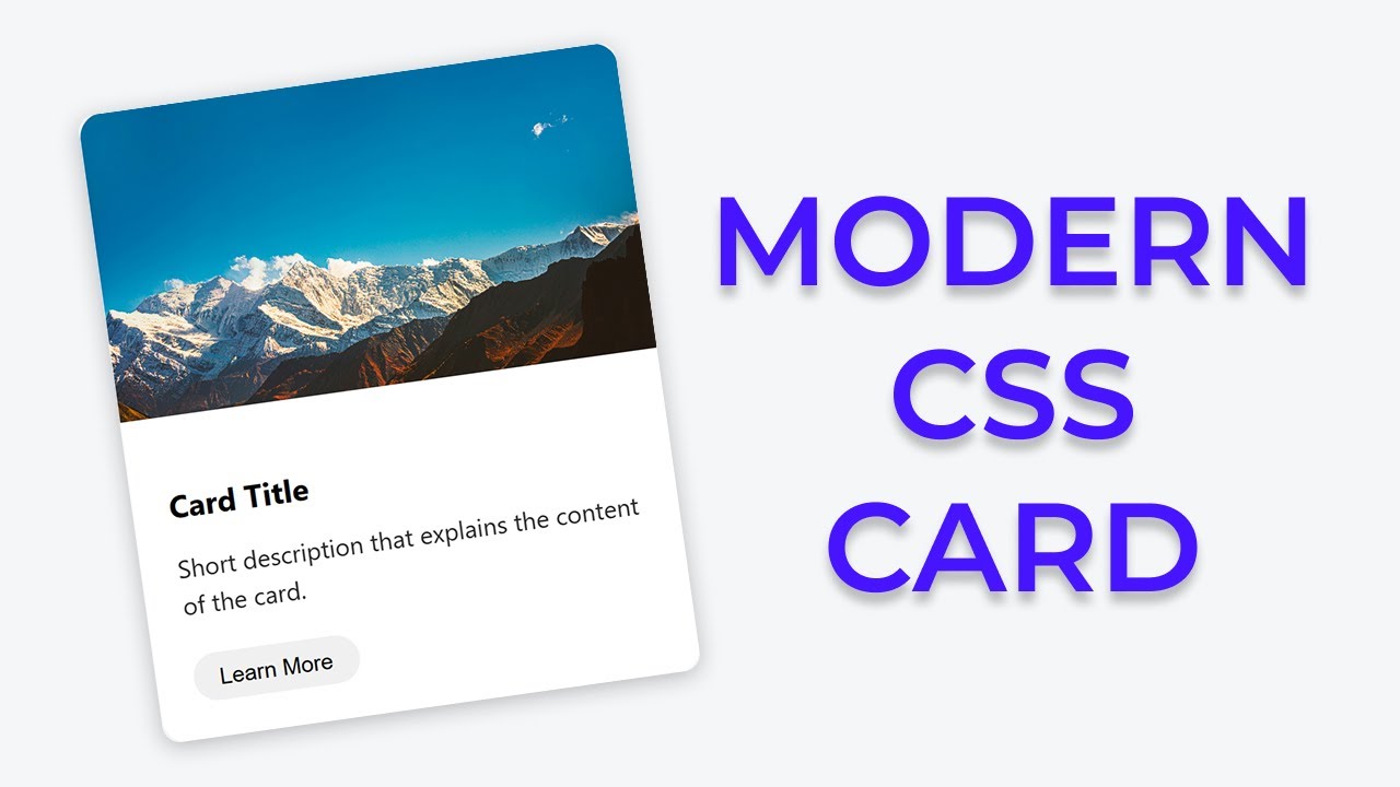Build a Modern Responsive CSS Card | HTML & CSS - YouTube