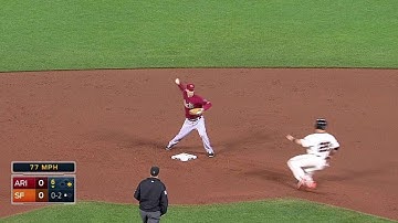 ARI@SF: D-backs turn a double play to end the frame
