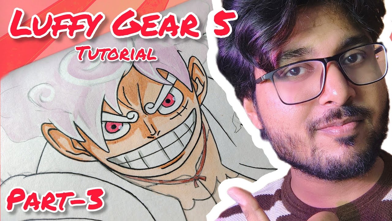 How To Draw Luffy Gear 5 Part-3 || Daily Live Art Class - YouTube