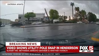 Video shows utility pole snap in Henderson