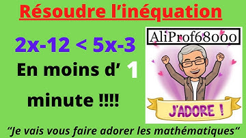 Résoudre l’inéquation 2x-12 ≤ 5x-3 en moins d’une minute !!!!