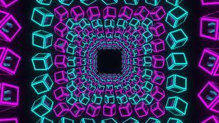 4k Tunnel Pink Neon Squares Background || 4k Vjloops Background || 4k Led Wall Video Background