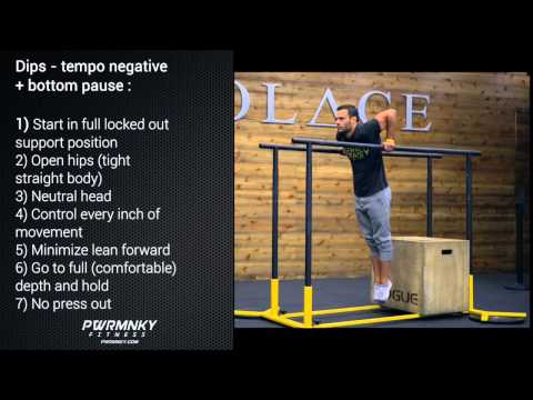 MONKEY METHOD DIP-TEMPO NEGATIVE  + BOTTOM  PAUSE (P-Bars)