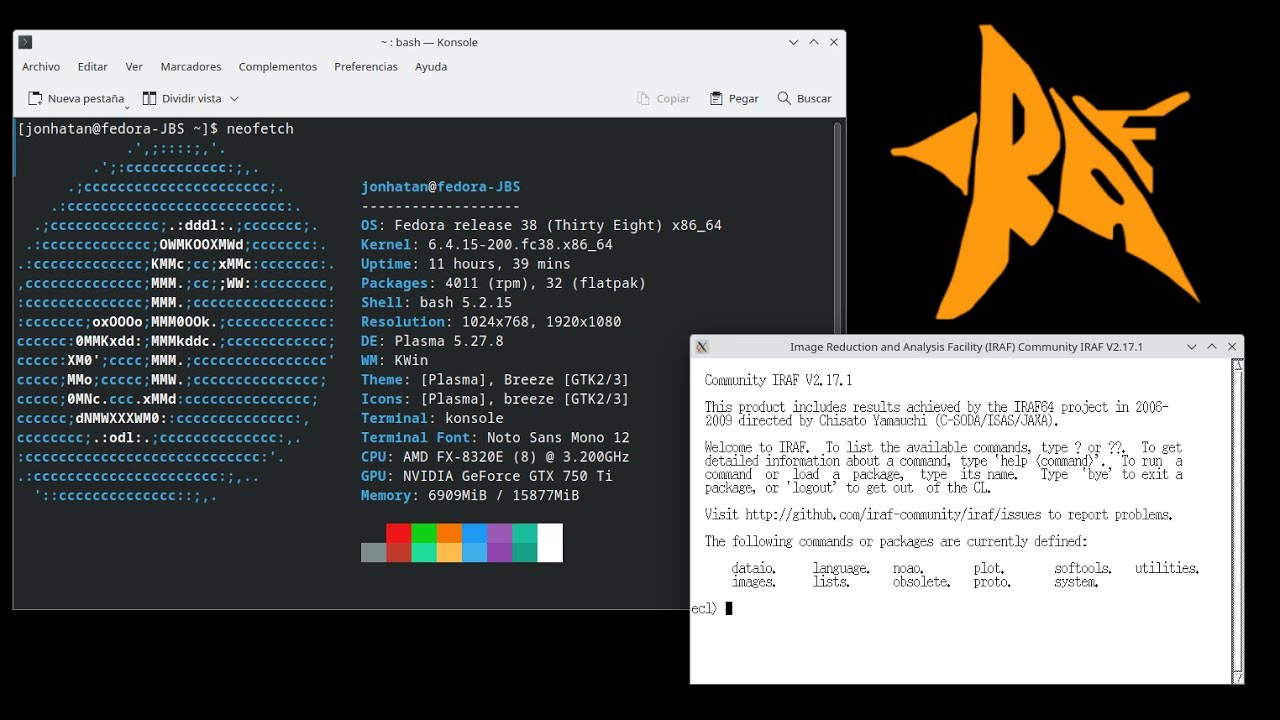 Tutorial instalación de IRAF (v2.17.1) en Linux (Fedora 38) - YouTube