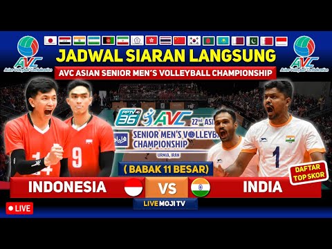 Jadwal Siaran Langsung Voli Putra Indonesia Vs India Live Moji TV #AVCChampionship2023