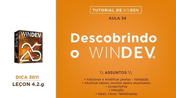 DICAS 3011 WINDEV TUTORIAL 34 ADICIONAR E MODIFICAR Janelas Validacao PARTE G