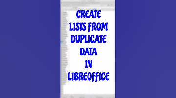 Create list from duplicate data in Libreoffice #libreoffice  #linux #tipsandtricks