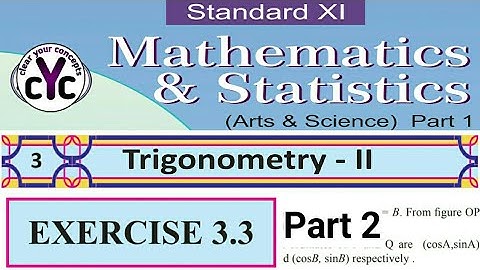 Exercise 3.3. Q.3(9to19), Trigonometry 2,class 11,math part 1 , Maharashtra board