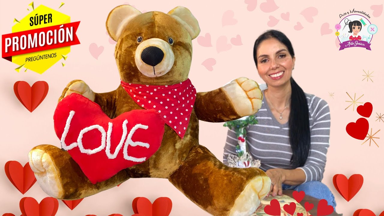 OSO DE PELUCHE GRANDE ENAMORADO / Paso a Paso / Arte Jesica