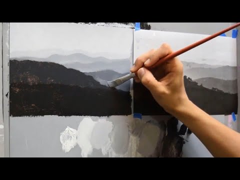 How to paint an easy landscape. Beginners. Oil painting. - YouTube