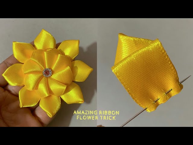 How To Make Flowers Out Of Ribbon  Realistic and Super Easy 