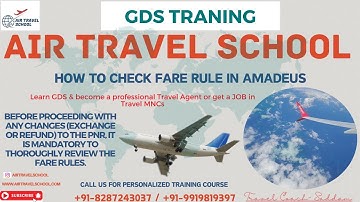 Amadeus Session 15 | HOW TO CHECK FARE RULE IN AMADEUS | FQD |#AirTravelSchool #gdstraining #amadeus