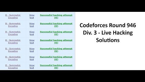 Hacking Solutions Screencast - Codeforces Round 946 Div.3