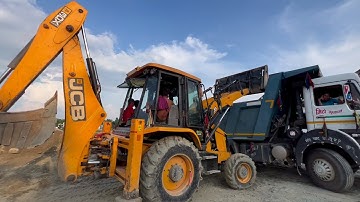 Hyba Tripper Vs Backhoe Loader (Mix Ballast Loading In Hyba Tripper) @droneplanet2040